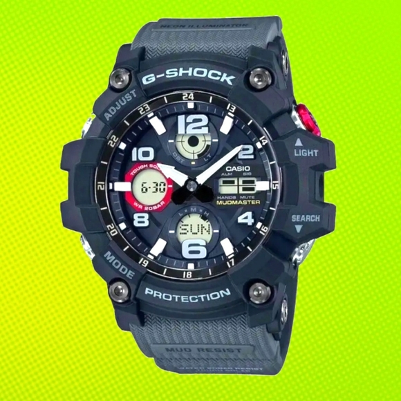 Casio G-shock GSG-100-1A8DR Master of G Series MUDMASTER Solar Gray Band.